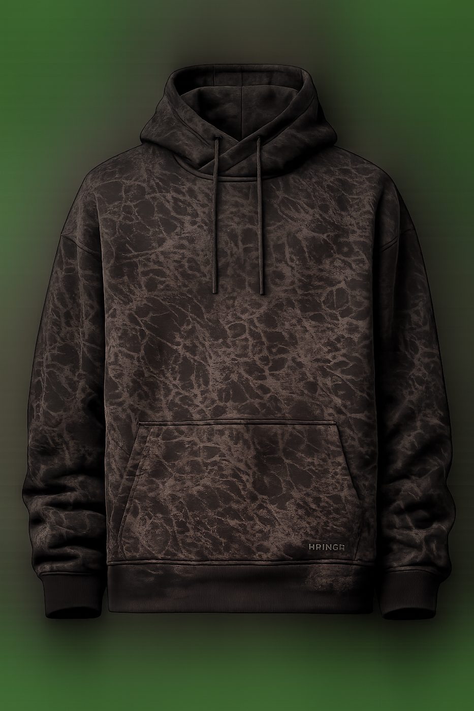 Anchor Hoodie front view in Glacier Fractal pattern
